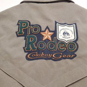 Retro Pro Rodeo Cowboy Gear By Cripple Creek Jacket Sz XXL Green Made in the USA